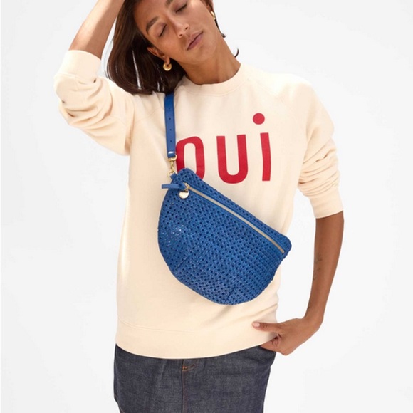 NWT Clare V Blue Rattan Le Grande Fanny - Picture 4 of 9